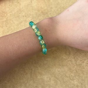 Blue and green handmaid crystal bracelet